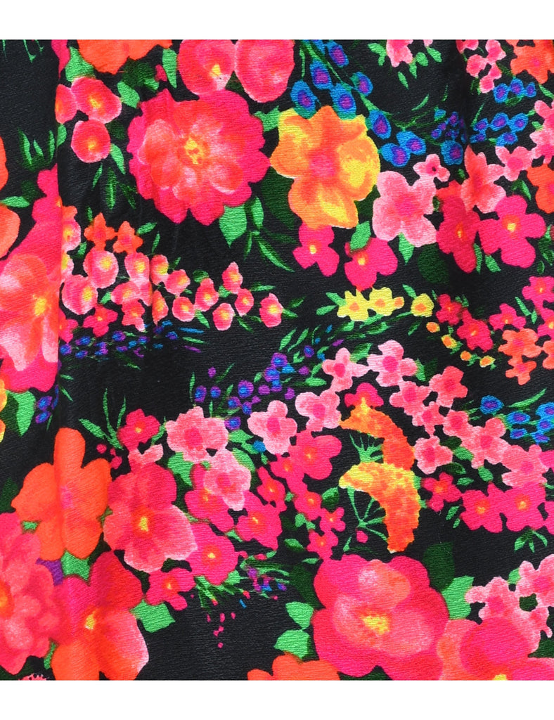 Floral Print A-line Skirt - S