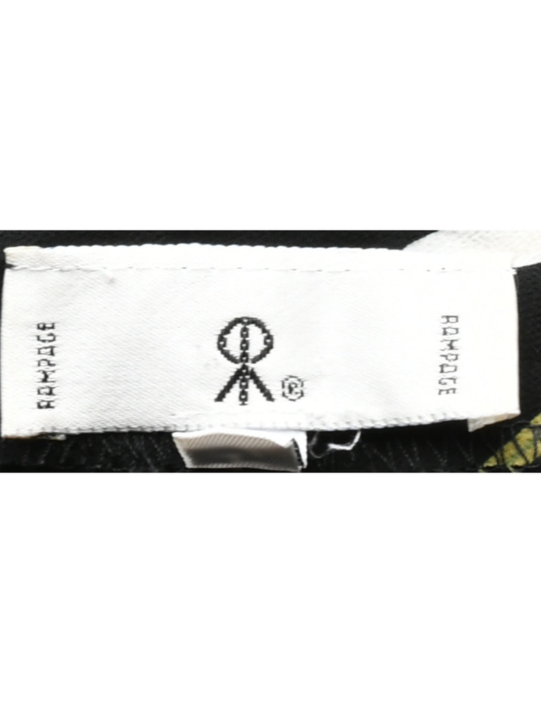 Floral Print A-line Skirt - M