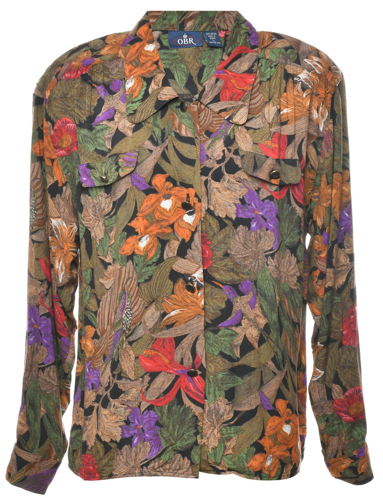 Floral Print Blouse - L