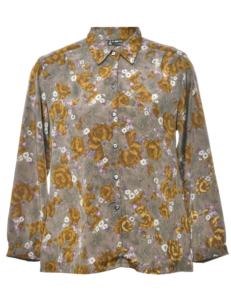 Floral Print Blouse - L
