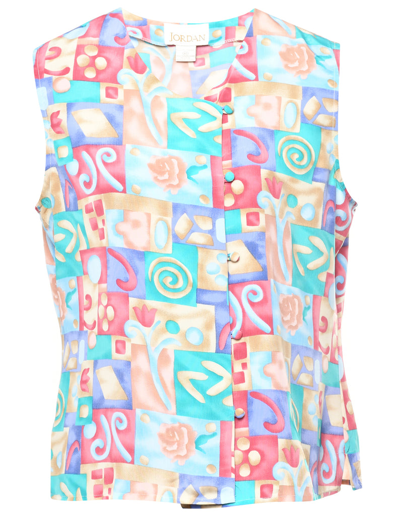 Floral Print Blouse - L