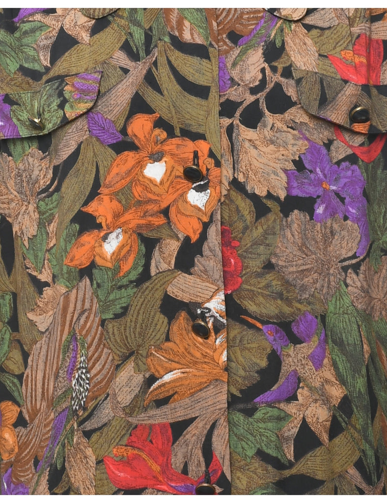 Floral Print Blouse - L