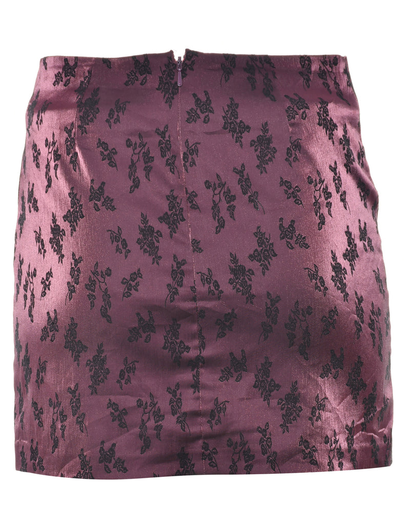Floral Print Brocade Pencil Skirt - S
