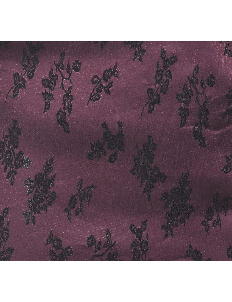 Floral Print Brocade Pencil Skirt - S