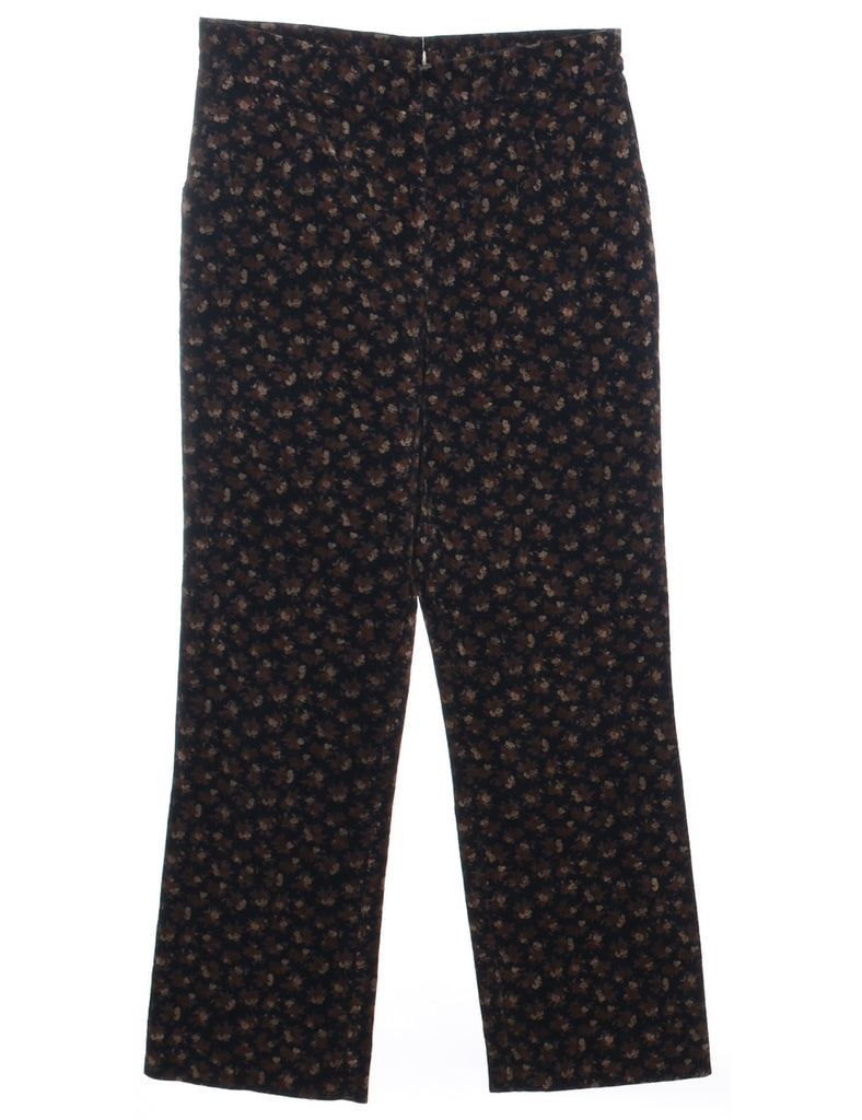 Floral Print Corduroy Fabric Trousers - W30 L28