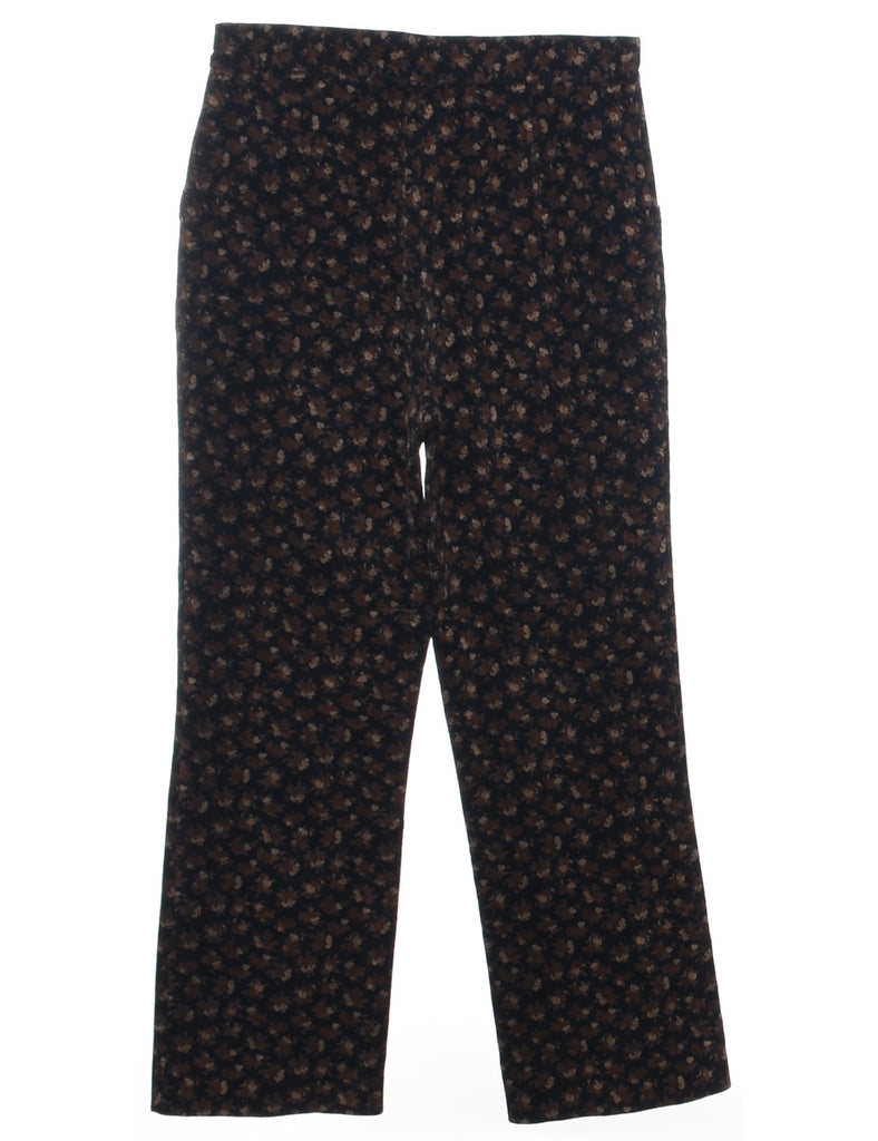 Floral Print Corduroy Fabric Trousers - W30 L28