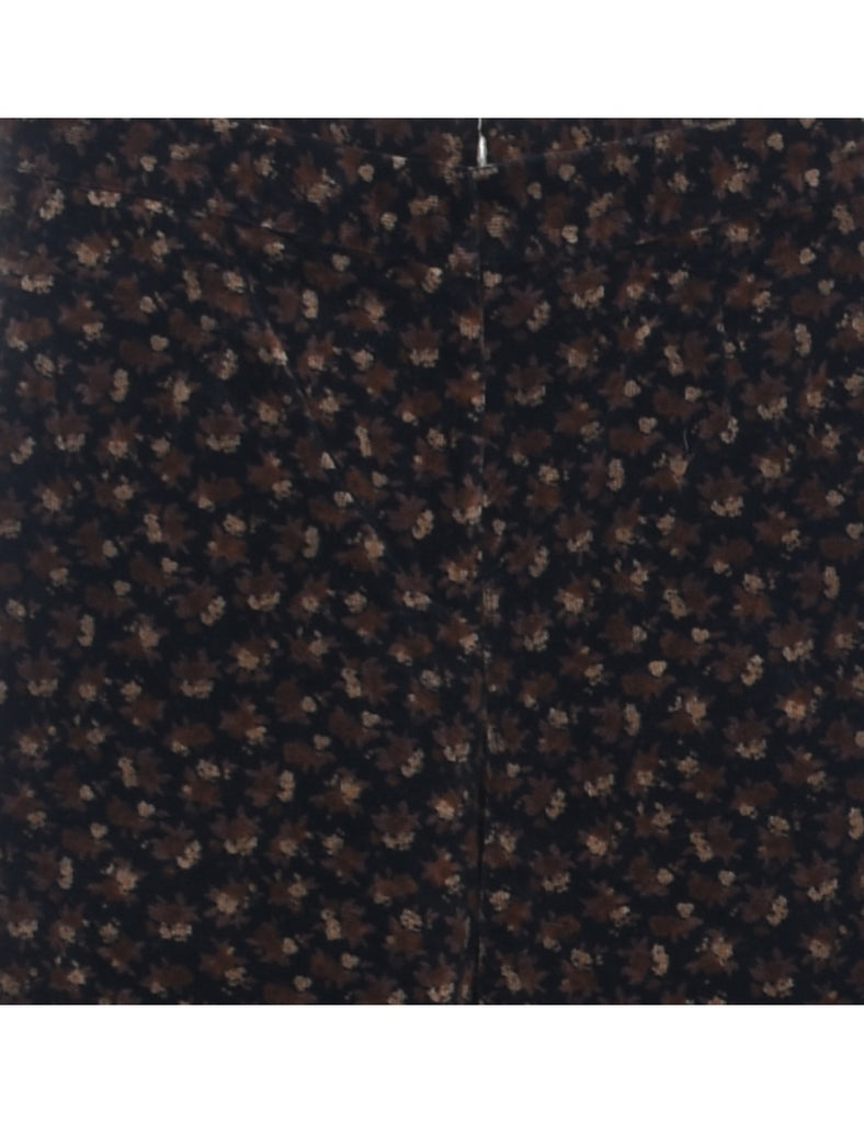 Floral Print Corduroy Fabric Trousers - W30 L28
