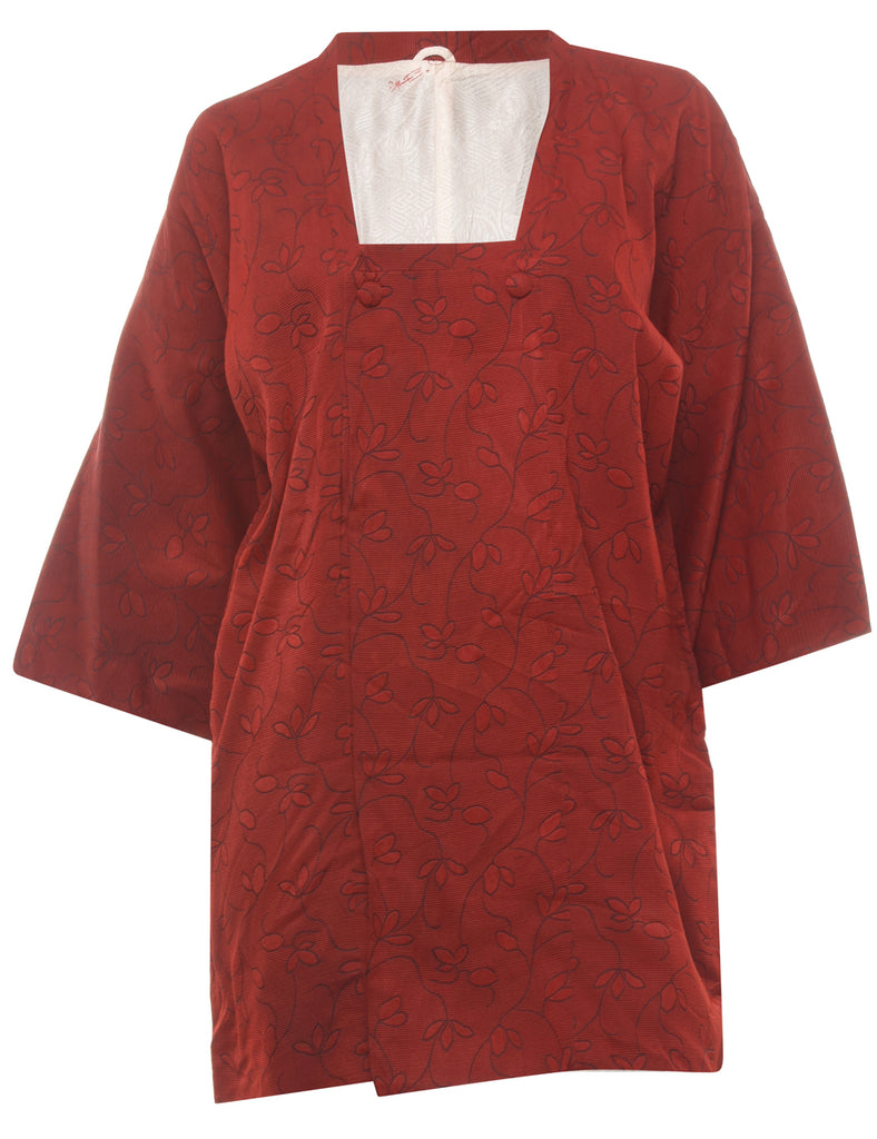 Floral Print Cropped Kimono - XL