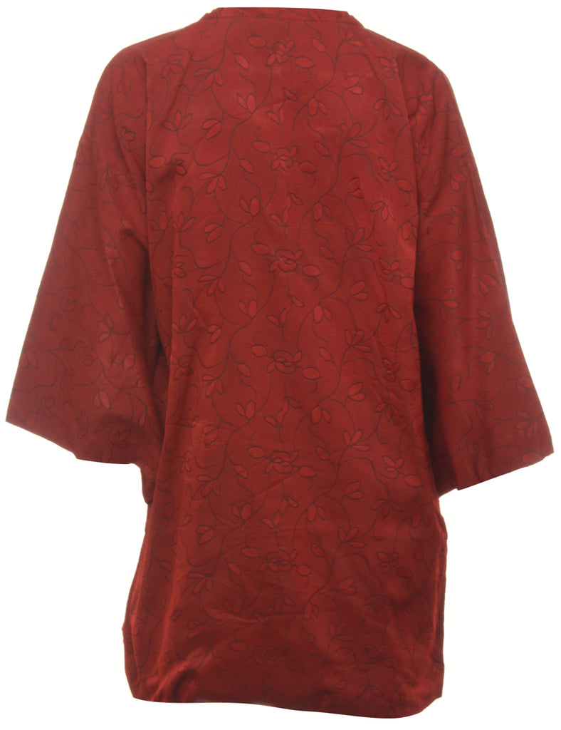 Floral Print Cropped Kimono - XL