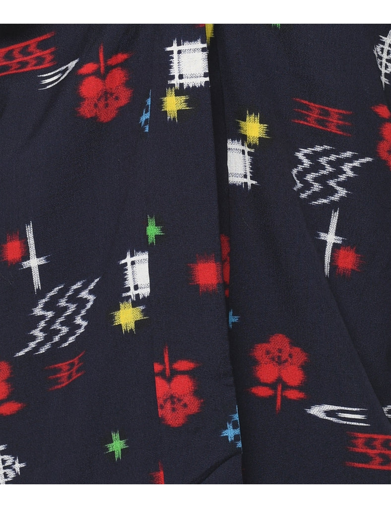 Floral Print Cropped Kimono - M