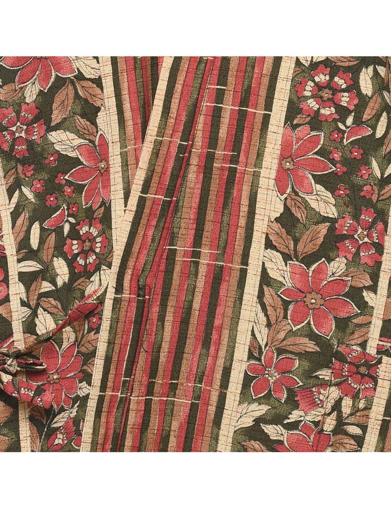 Floral Print Cropped Kimono - XL