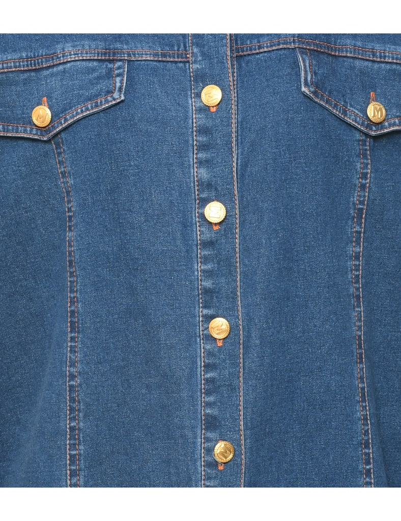 Floral Print Denim Shirt - M