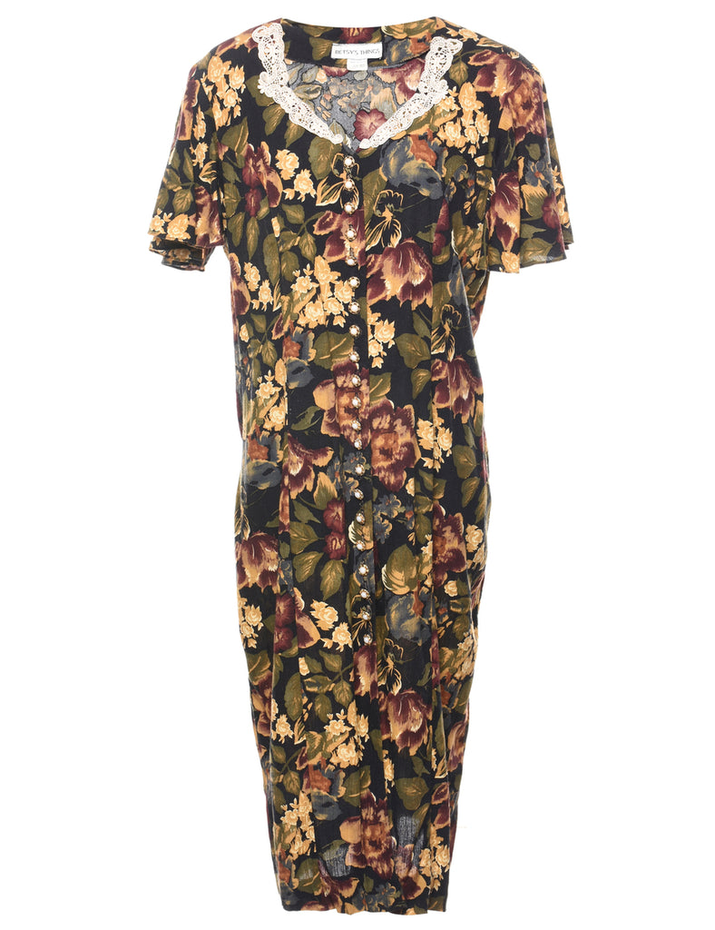 Floral Print Dress - L