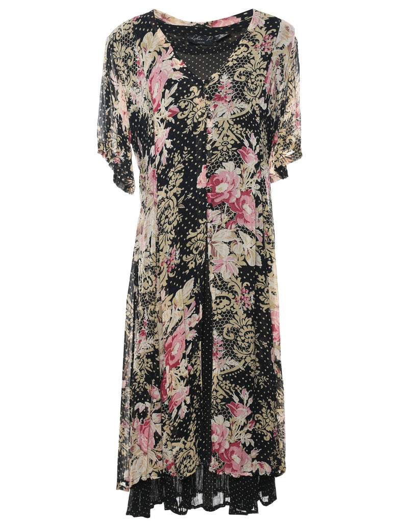 Floral Print Dress - L
