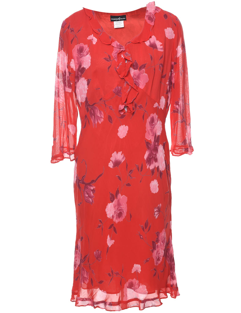 Floral Print Dress - L