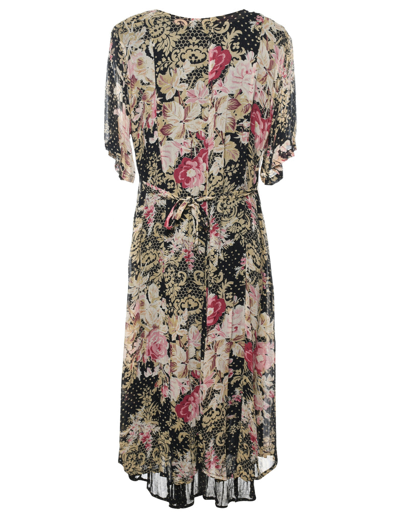Floral Print Dress - L