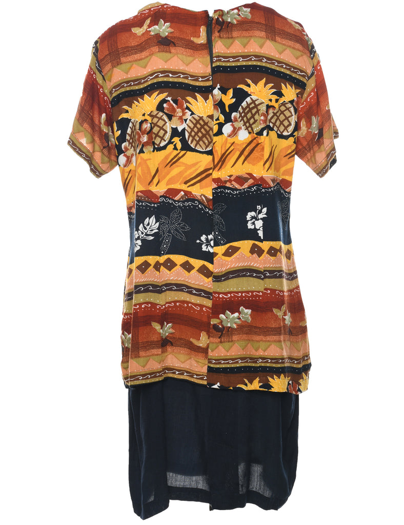 Floral Print Dress - L