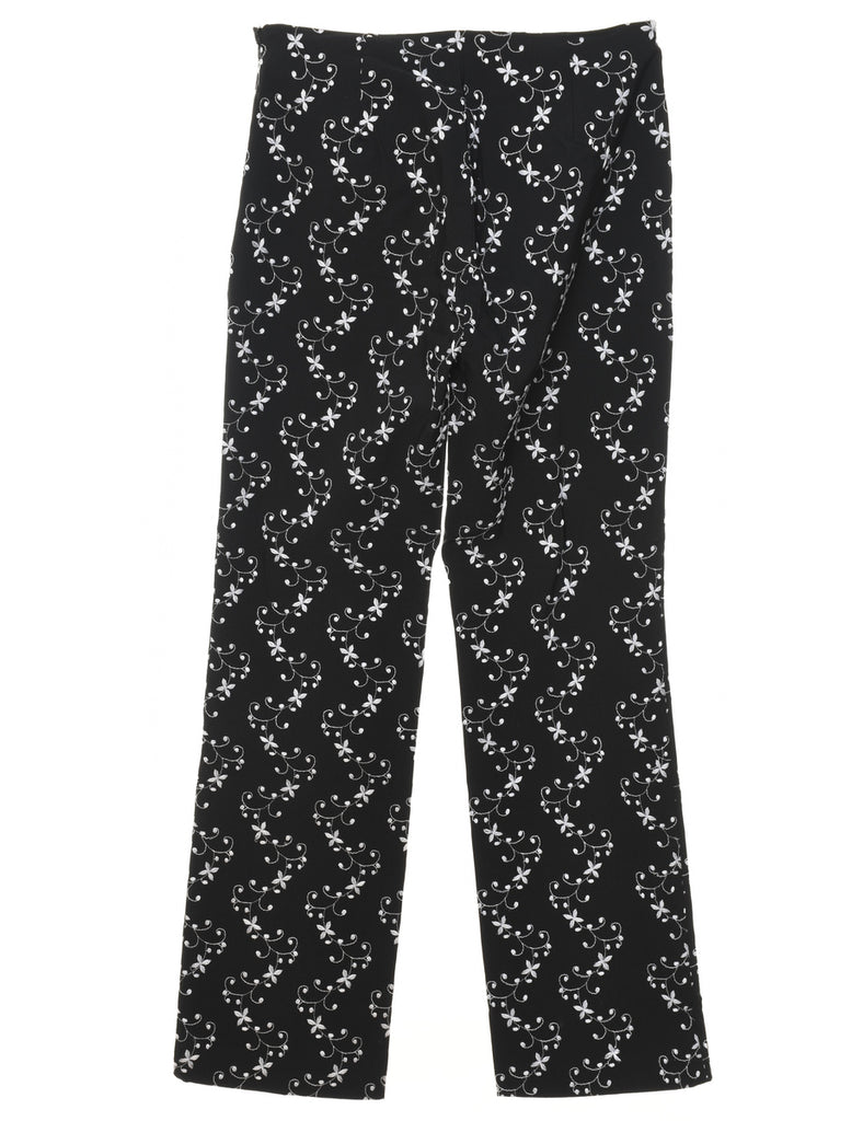 Floral Print Embroidered Trousers - W26 L30