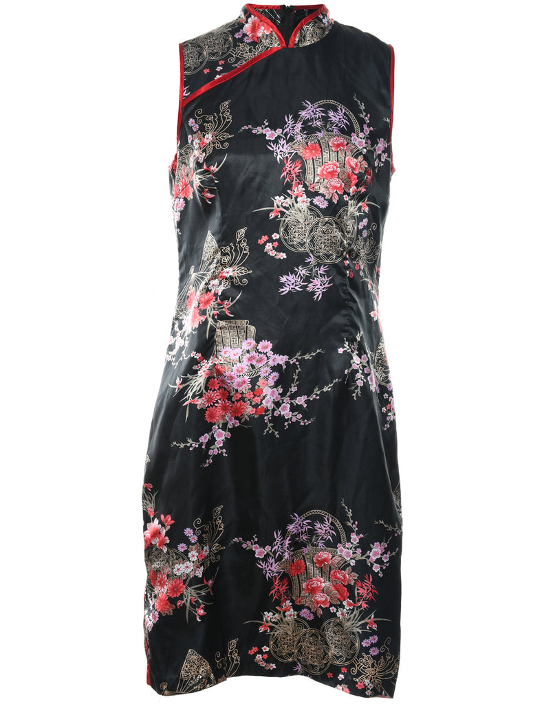 Floral Print Evening Dress - L