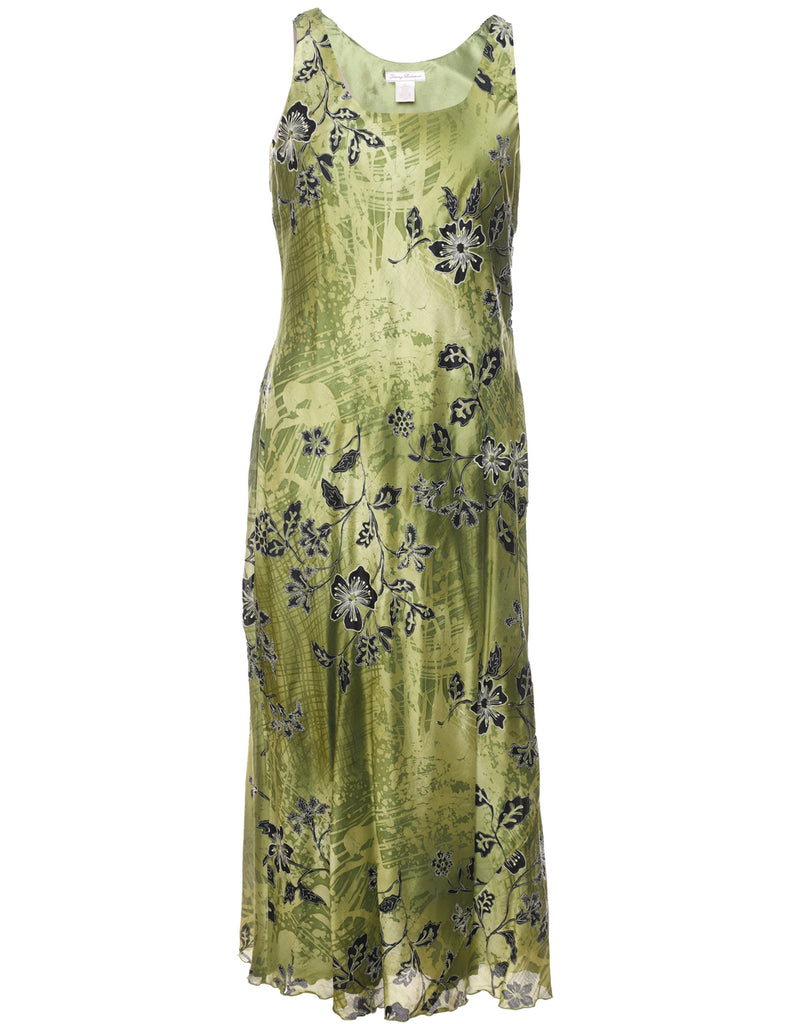 Floral Print Evening Dress - XL