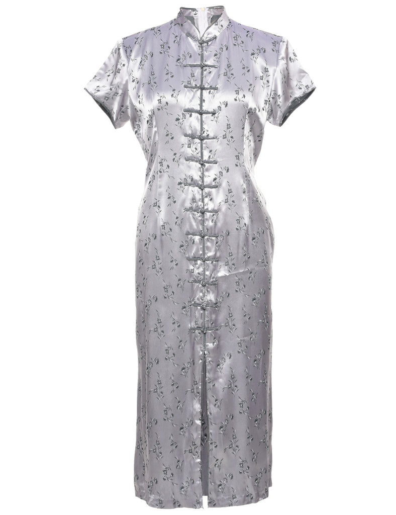 Floral Print Evening Dress - L
