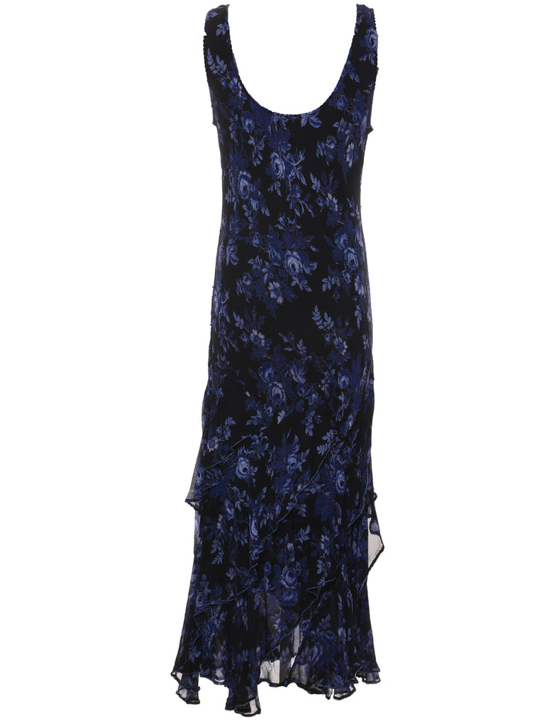 Floral Print Evening Dress - M