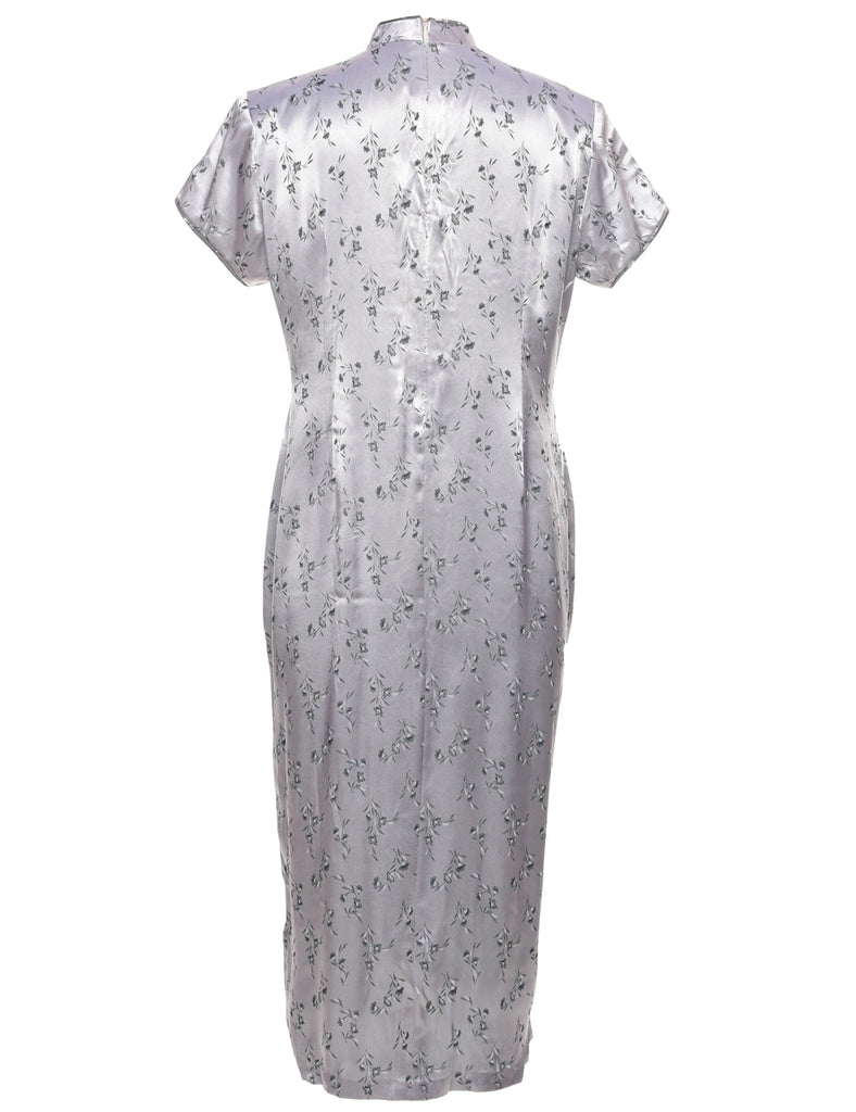 Floral Print Evening Dress - L