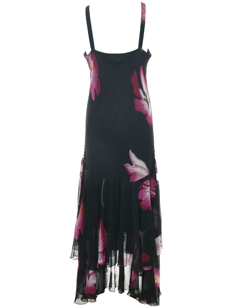 Floral Print Evening Dress - M