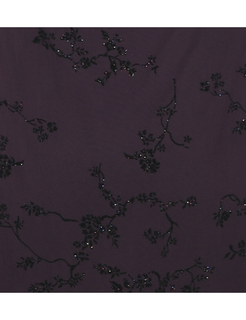 Floral Print Evening Dress - XL