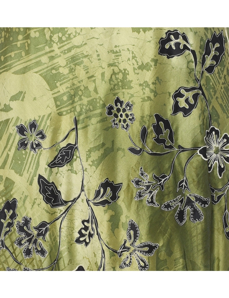 Floral Print Evening Dress - XL