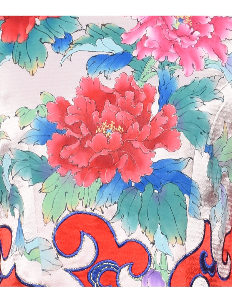 Floral Print Evening Dress - M