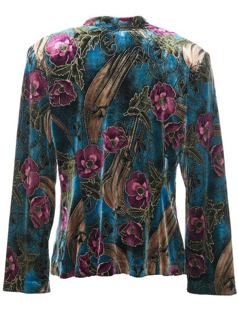 Floral Print Evening Jacket - M