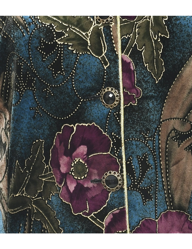 Floral Print Evening Jacket - M