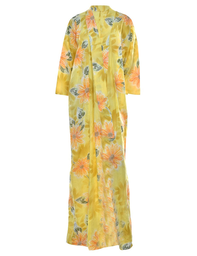 Floral Print Full Length Kimono - XL