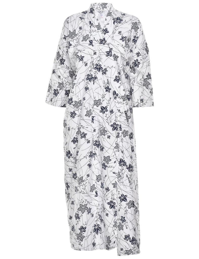 Floral Print Full Length Kimono - L