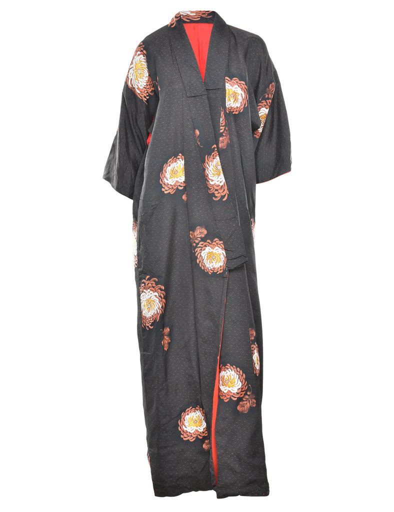 Floral Print Full Length Kimono - L