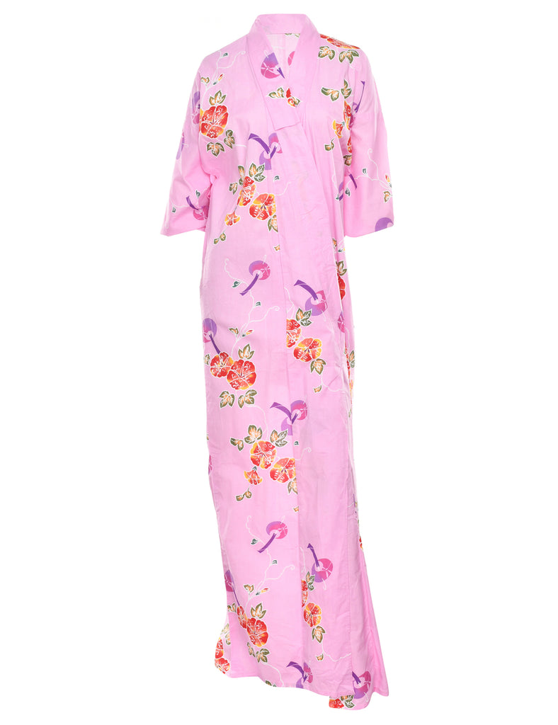 Floral Print Full Length Kimono - L