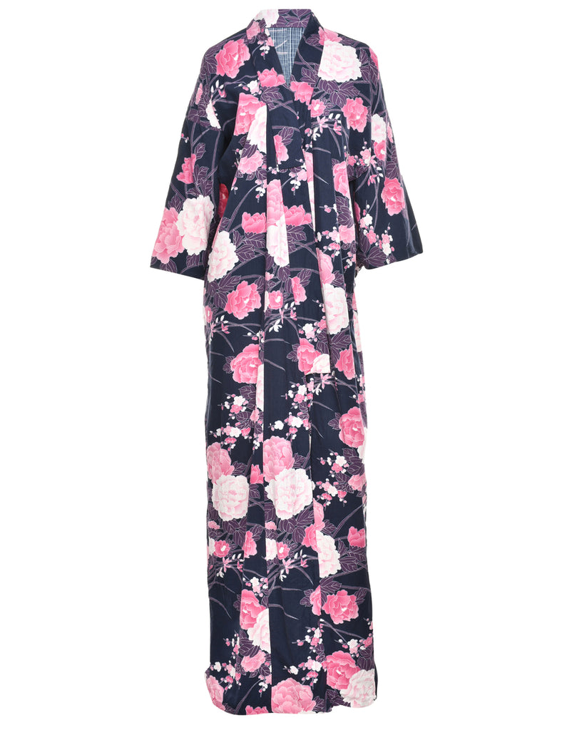 Floral Print Full Length Kimono - L