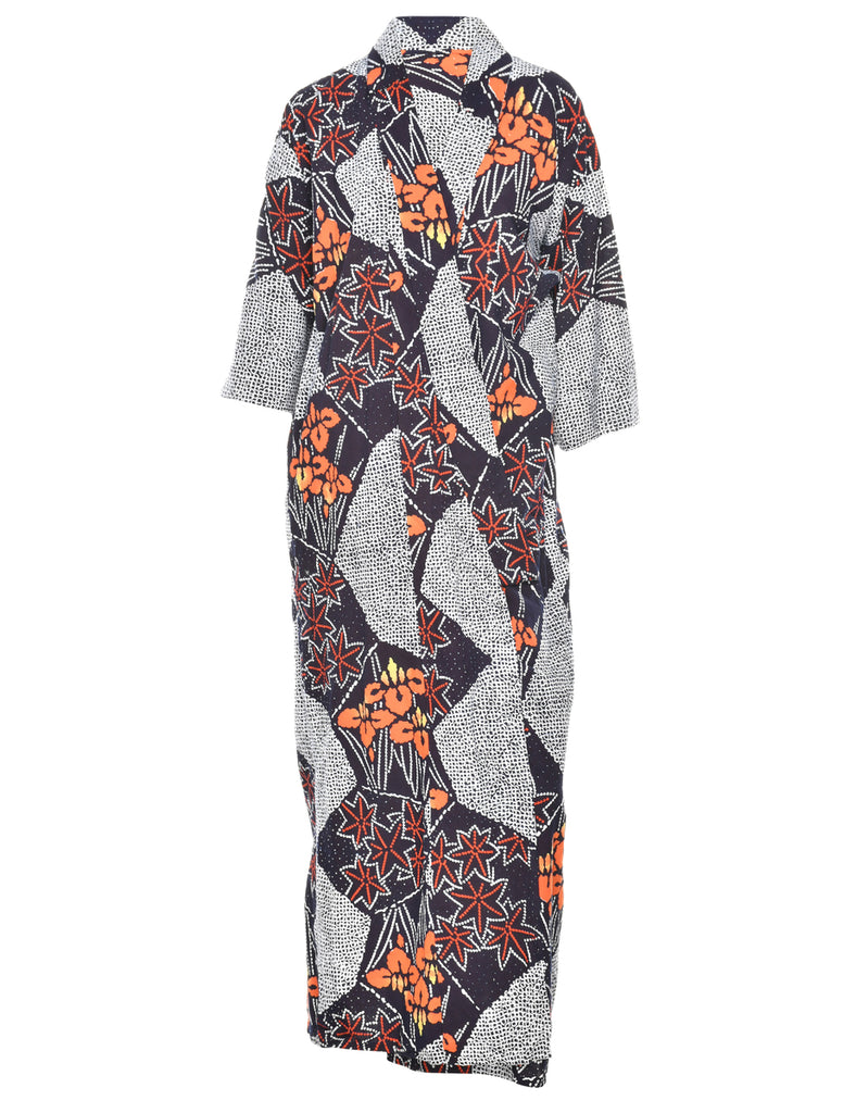 Floral Print Full Length Kimono - L