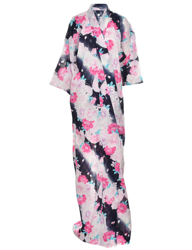 Floral Print Full Length Kimono - XL