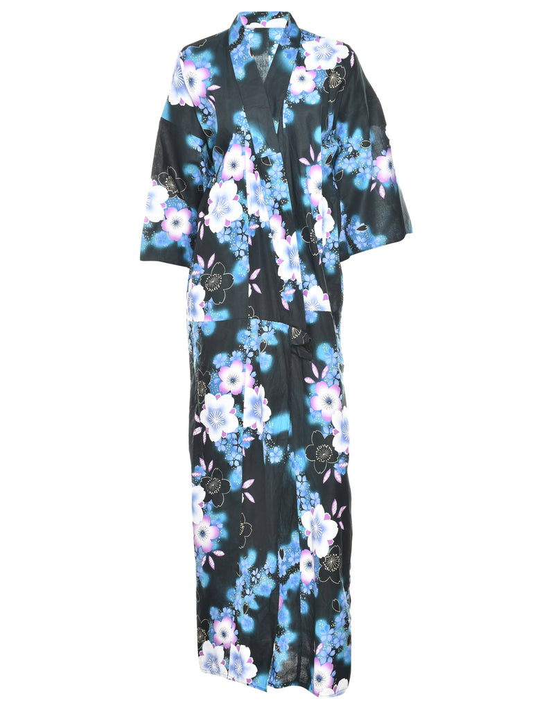 Floral Print Full Length Kimono - L