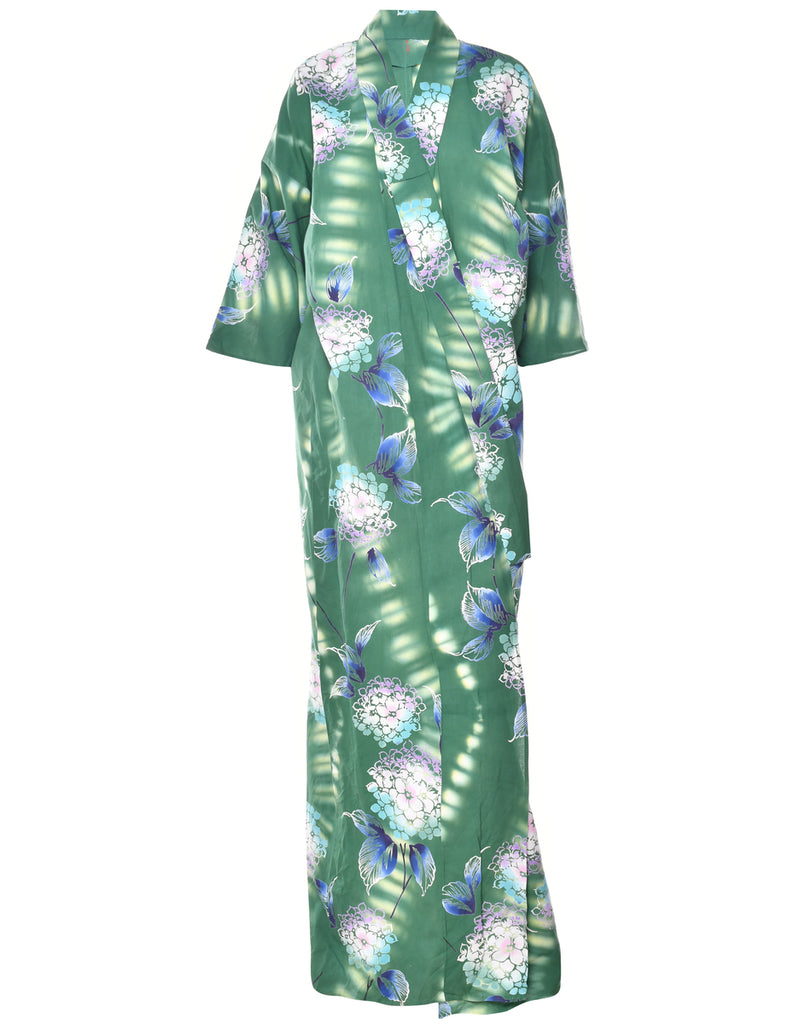Floral Print Full Length Kimono - XL
