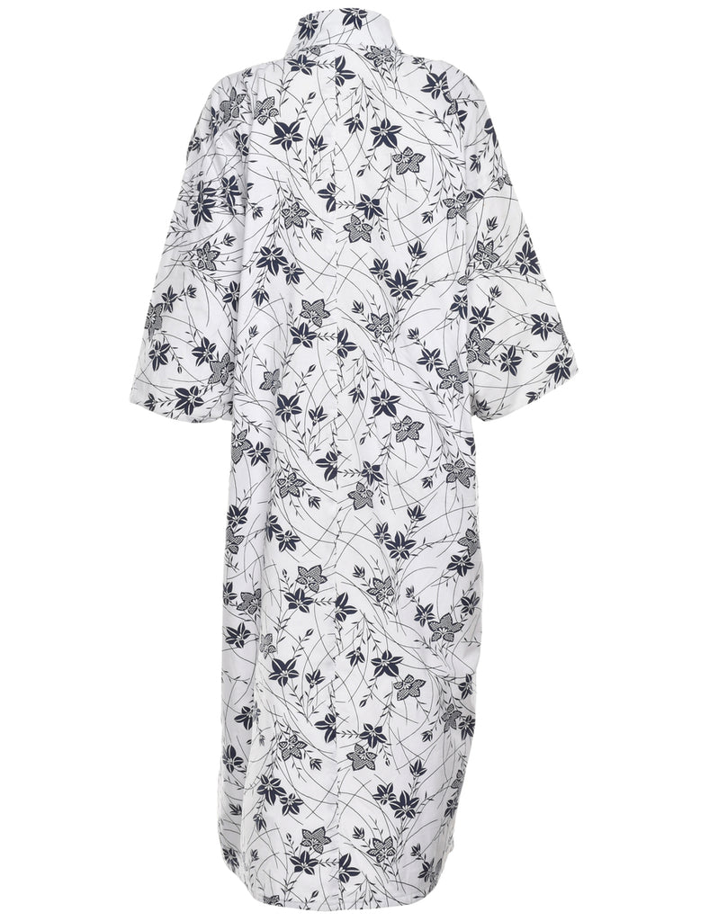 Floral Print Full Length Kimono - L