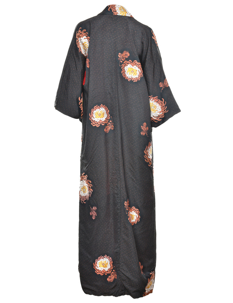 Floral Print Full Length Kimono - L