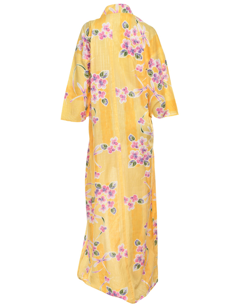 Floral Print Full Length Kimono - L