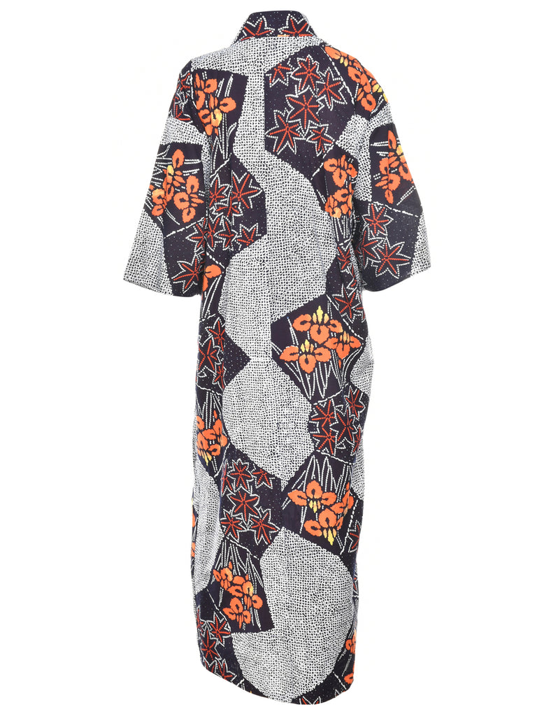 Floral Print Full Length Kimono - L