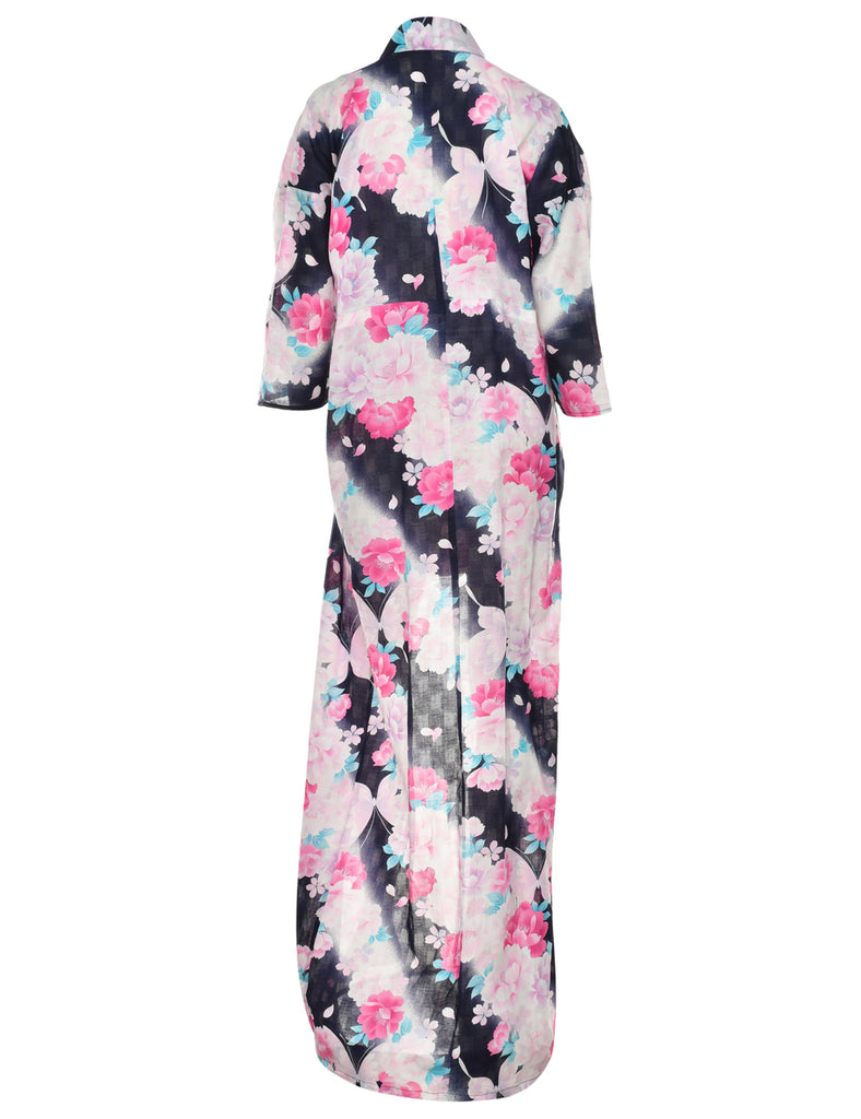Floral Print Full Length Kimono - XL