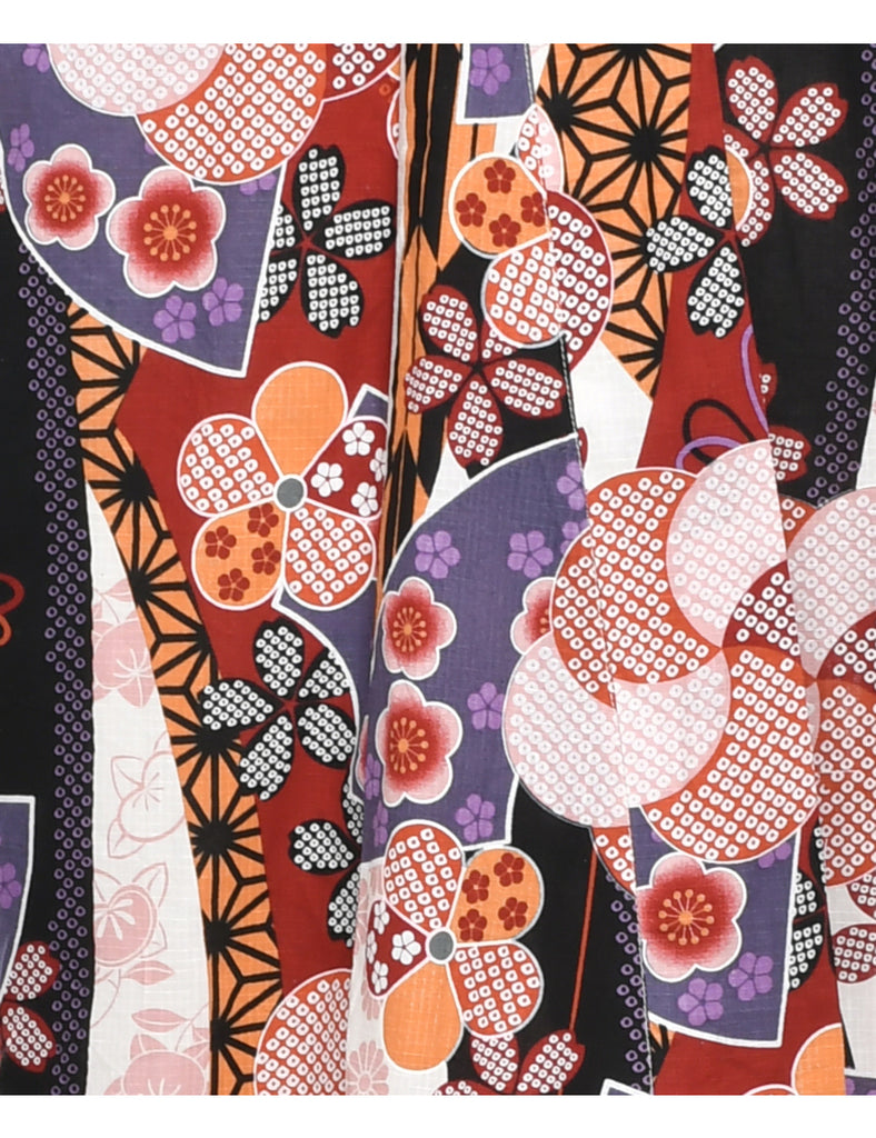 Floral Print Full Length Kimono - L