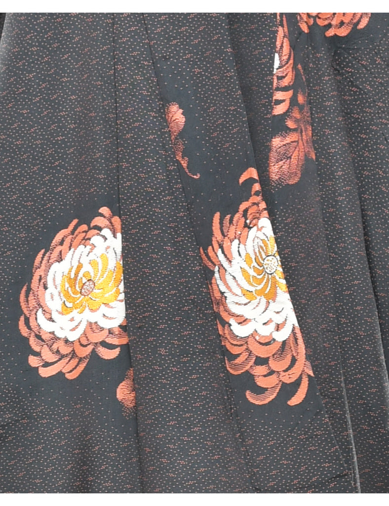 Floral Print Full Length Kimono - L