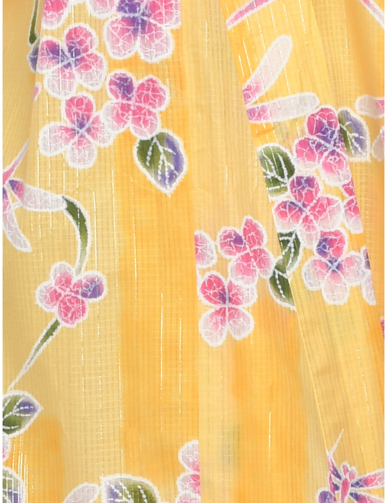 Floral Print Full Length Kimono - L